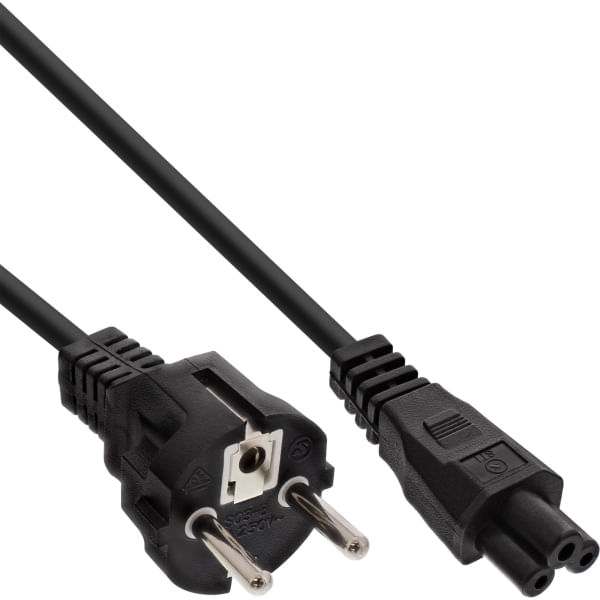 InLine Cavo di alimentazione per notebook - connettore 3 pin - nero - 1m InLine 16656N Nero 1 m CEE7/7 Accoppiatore C5