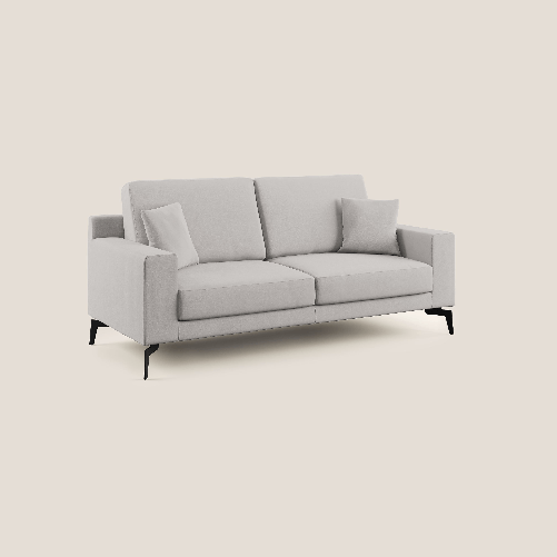 Divano moderno in microfibra smacchiabile 166 cm Grigio Chiaro