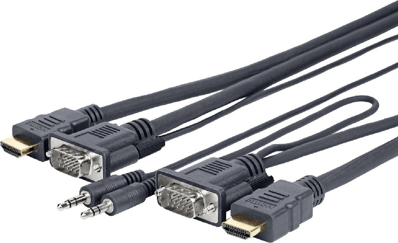 Vivolink PROVGAHDMIFLY5 cavo e adattatore video 4 m VGA [D-Sub] + 3.5mm HDMI tipo A [Standard] Nero (PRO VGA + Audio AND Vivolink PROVGAHDMIFLY5 cavo