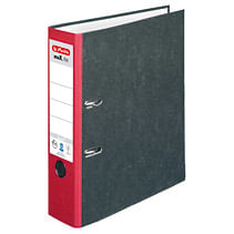 Herlitz Cartella Herlitz dorso largo 8 cm DIN A4 cartoncino rosso marmorizzato Herlitz 05171301 raccoglitore ad anelli A4 Nero, Rosso