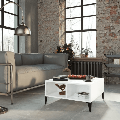VidaXL Tavolino da Salotto Bianco Lucido 60x60x30 cm in Truciolato VidaXL 805992 tavolino da caffè, comodino e consolle da soggiorno