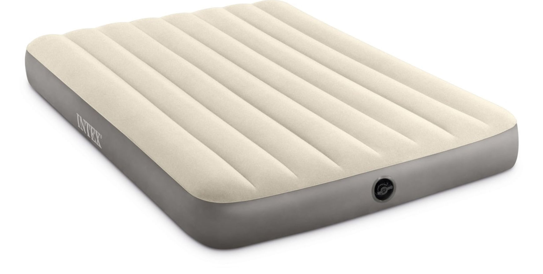 Intex Airbed Materasso, PVC, Grigio, 35.56x11.75x27.94 cm, Intex 64102 materasso ad aria Doppio materasso Crema