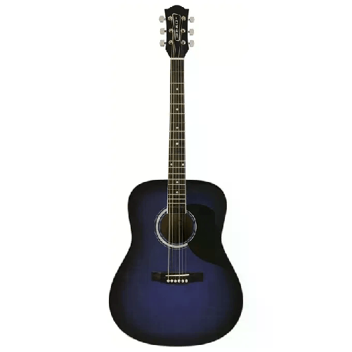 Eko Ranger 6 EQ B Chitarra Acustica Tiglio-Palissandro-Plastica Blu Sunburst EKO music Ranger 6 Eq Chitarra acustica Dreadnought 6 corde Nero, Blu