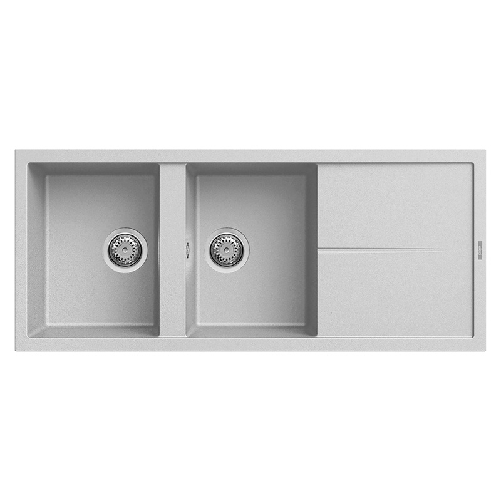 Elleci Lavello Incasso 2 vasche 116x50 Unico 500 Granitek Grigio Alumnium LMU50079