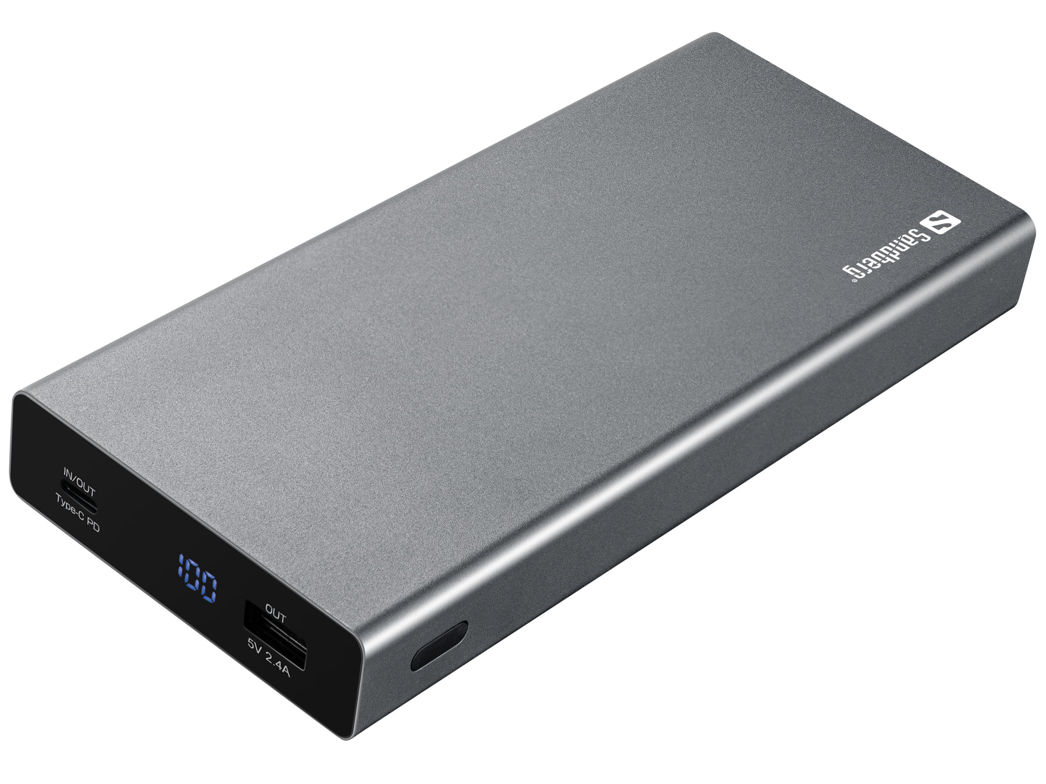 Sandberg Powerbank USB-C PD 100W 20000 (Powerbank USB-C PD 100W 20000 - Powerbank USB-C PD 100W - 20000 Grey Mobile phon Sandberg Powerbank USB-C PD 1