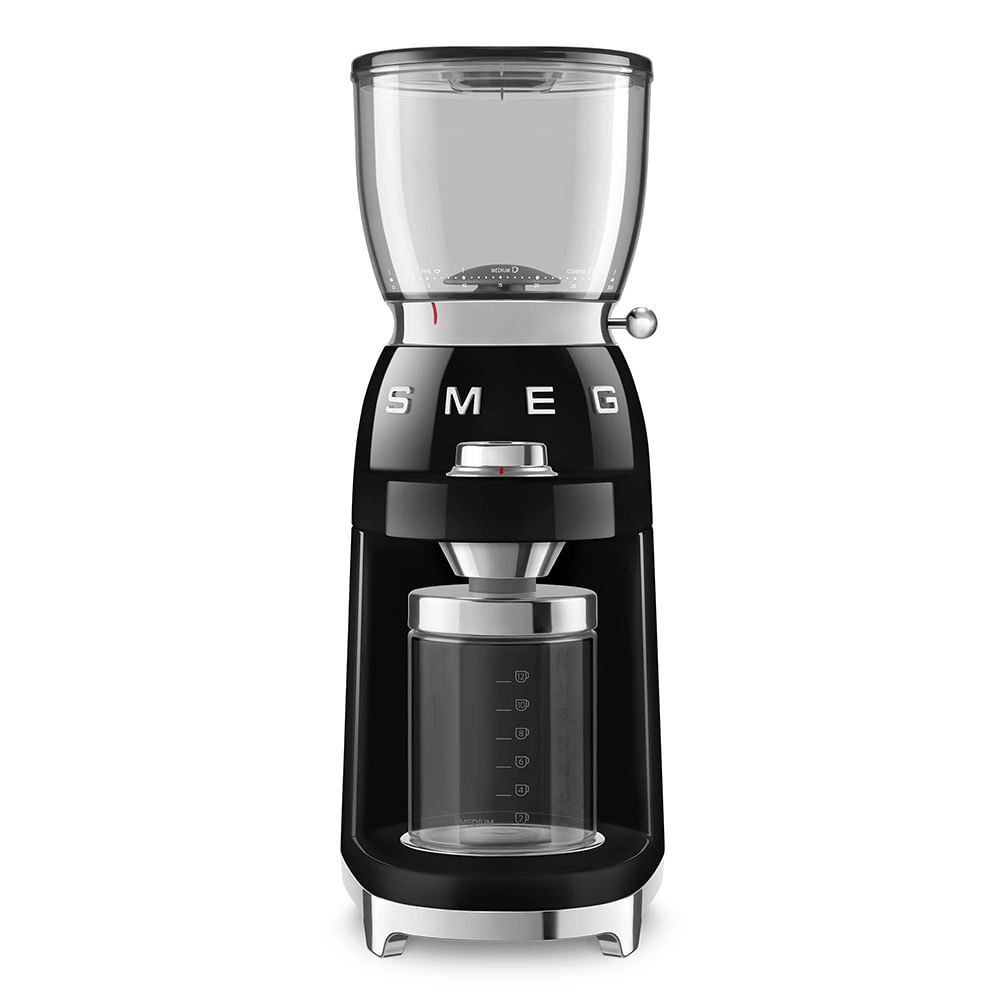 Smeg MACINACAFFÃ Æ Ã â SMEG STILE ANNI '50 NERO CGF11BLEU Smeg Macinacaffè 50's Style – Nero LUCIDO – CGF11BLEU