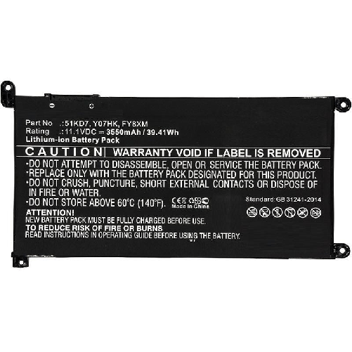 CoreParts MBXDE-BA0194 ricambio per laptop Batteria (Laptop Battery for Dell - 37.7Wh Li-ion 11.1V 3400mAh - Black 37.7W CoreParts MBXDE-BA0194 ricamb