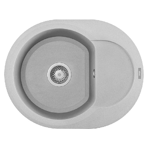 Elleci Lavello Tondo da incasso Easy ROUND 600 Granitek Grigio Aluminium LMYR6079 Elleci Easy ROUND 600 79 Aluminium Lavello montato su piano Metaltek