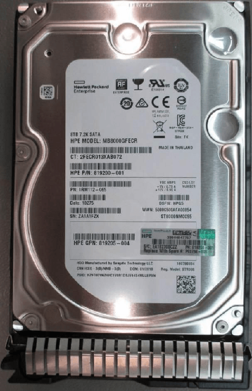 HPE P02758-001 disco rigido interno 7200 Giri/min 3.5 SATA (DRV HDD 8TB 7.2K LFF - 512E DS SC SPCL - Warranty 36M) HPE P02758-001 disco rigido interno