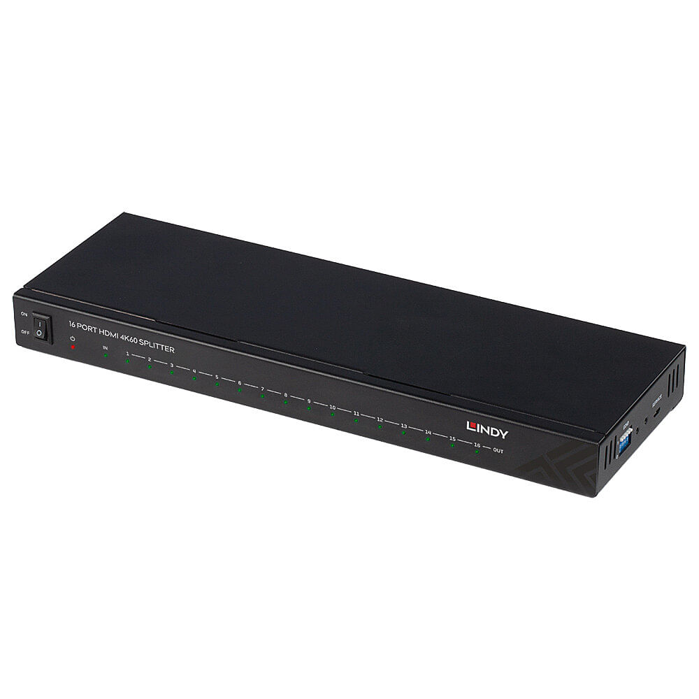 Lindy 38239 ripartitore video HDMI 16x HDMI (16 Port HDMI 4K60 Splitter - Warranty: 24M) Lindy 38239 ripartitore video HDMI 16x HDMI