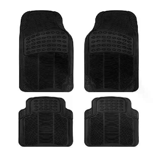 Tappetini Per Auto Universali Gomma Set 4 Pz Tappeti Antiscivolo Nero sagomabile
