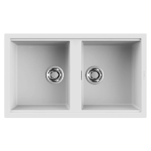 Elleci Lavello Incasso 2 vasche 86x51 Best 450 Keratek Bianco White Assoluto LKB45096