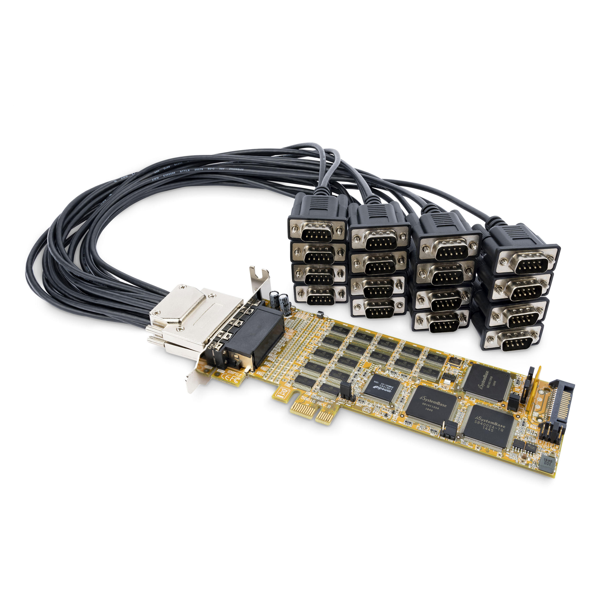 StarTech.com Scheda seriale PCI Express a16 porte DB9 RS232 - Staffa a Profilo basso (installata) e completo - Adattatore seriale multiporta - Scheda