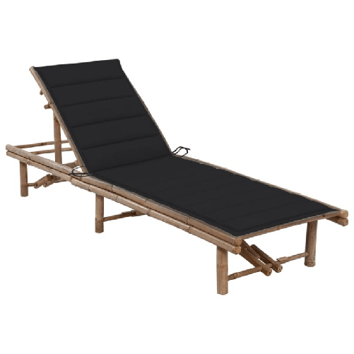 VidaXL 3061639 sedia da esterno Salone Seduta imbottita Bamboo Nero