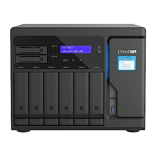 QNAP TS-855X SAN Tower Intel Atom C5125 8 GB DDR4 0 TB QNAP QTS Nero QNAP TS-855X SAN Tower Intel Atom C5125 8 GB DDR4 0 TB QNAP QTS Nero