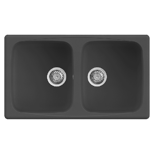 Elleci Lavello Incasso 2 vasche 86x50 Master 450 Granitek Antracite LGM45059