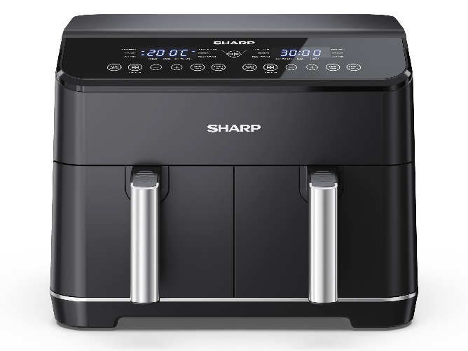 Sharp AF-GD82AE-B Doppia 8 L Indipendente 1800 W Friggitrice ad aria calda Nero
