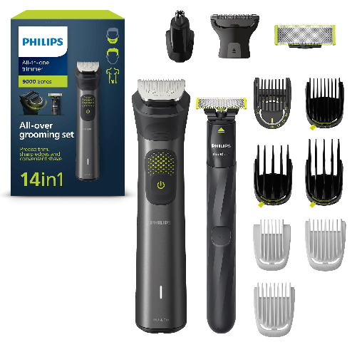 Philips Series 9000 14-in-1 Rifinitore MG9550/15 con OneBlade Philips All-in-One Trimmer MG9550/15 Serie 9000