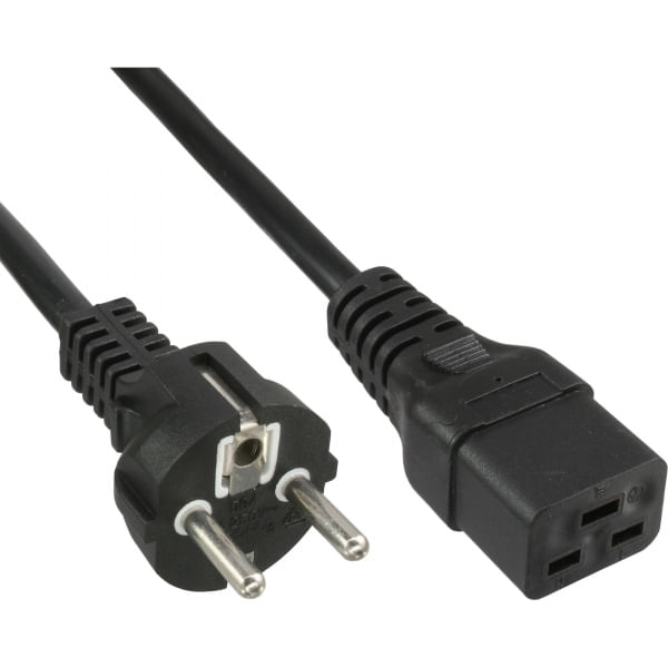 InLine Cavo rete 16A - contatto di terra dritto - ingresso apparecchio IEC320-C19 - 5m InLine 4043718232642 cavo di alimentazione Nero 5 m CEE7/7 IEC
