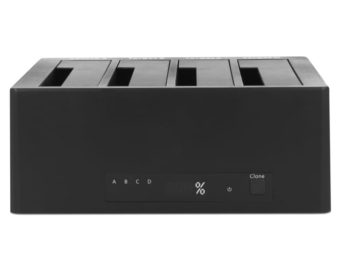 DeLOCK 64063 docking station per unità di archiviazione USB 3.2 Gen 1 (3.1 Gen 1) Type-B Nero Delock Docking station USB 3.0 per 4 HDD/SSD SATA con fu