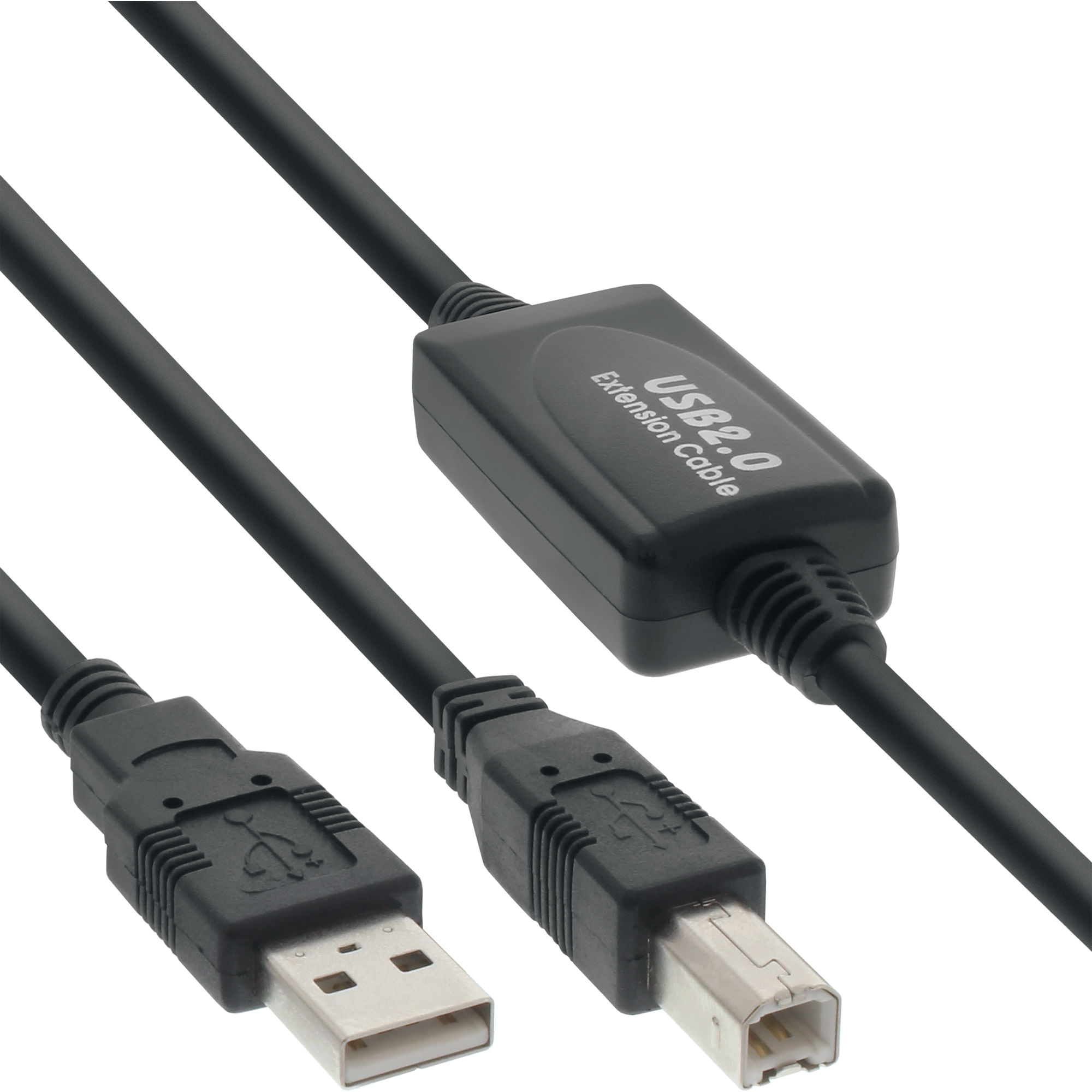 InLine Cavo USB 2.0 - attivo con amplificazione del segnale Inchrepeater Inch - da A a B - 10 m InLine Cavo USB 2.0 A maschio / B maschio, Attivo Repe