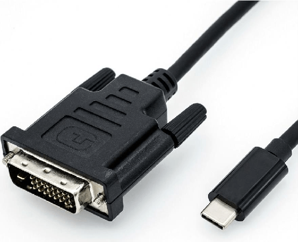 Roline 11.04.5830, 1 m, USB tipo C, DVI, maschio, maschio, 3840 x 2160 Pixel ROLINE 11.04.5830 cavo e adattatore video 1 m USB tipo-C DVI Nero