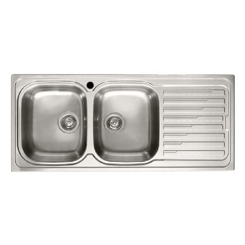 Elleci Lavello Incasso 2 vasche 116x50 Sky 500 Vasche a Sinistra Satinata Acciaio/Inox LIK500SACSX Elleci Sky 500 Lavello montato su piano Rettangolar