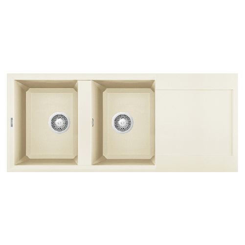 Elleci Lavello Incasso 2 vasche 116x50 Easy 500 Granitek Bianco Antico LGY50062