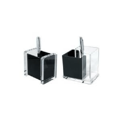 WEDO Portapenne WEDO faretra esclusiva in acrilico 9,4 x 6,5 x 9,4 cm cristallino Wedo 60 4001 portapenne Acrilico Nero, Trasparente