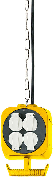 Brennenstuhl 1151760 prolunghe e multiple 5 m 2 presa(e) AC Nero, Bianco, Giallo