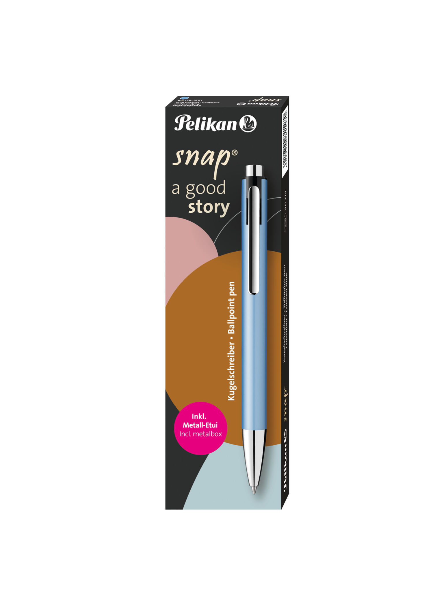 Pelikan Kugelschreiber Snap Metalic K10 Frostblau im Etui Blu Penna a sfera retrattile a clip Medio 1 pz