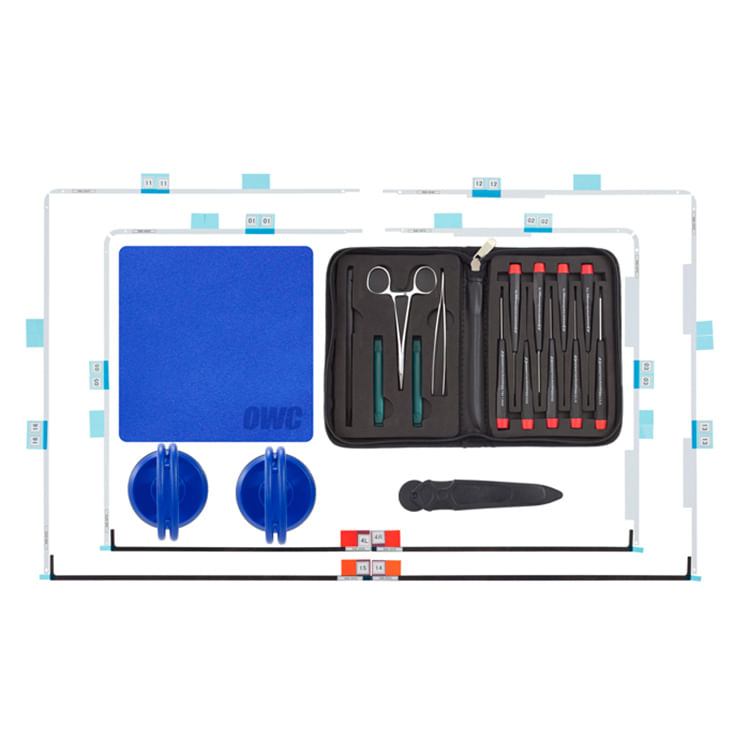 OWC Kit composto da 14 attrezzi + strips adesive display iMac 21,5" e 27" - per upgrade Apple iMac 2007 & Later OWC OWCDIYIMACGEN strumento di riparaz