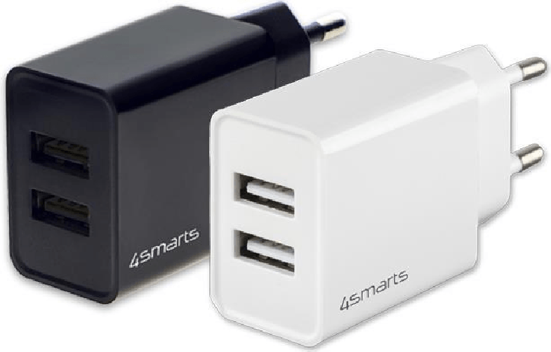 4smarts VoltPlug Dual Fotocamera, Altoparlante portatile, Smartphone, Tablet Nero AC Interno