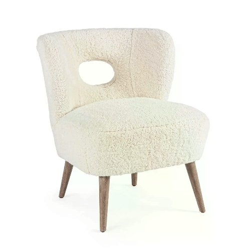 Poltrona scandinava di design bianca - CARMEN