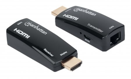 Manhattan 207539 moltiplicatore AV Trasmettitore e ricevitore AV Nero (1080p@60Hz Compact HDMI over Ethernet Extender Ki Manhattan 207539 moltiplicato