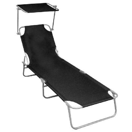 VidaXL 47770 sedia da esterno Salone Seduta imbottita Alluminio, Poliestere Nero