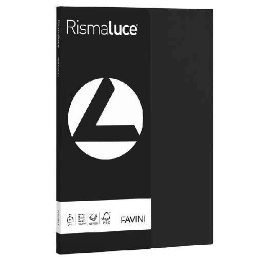 Favini Rismaluce carta inkjet A4 (210x297 mm) 100 fogli Nero Carta RISMALUCE SMALL A4 90gr 100fg nero 63 FAVINI