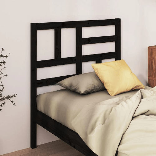 VidaXL Testiera per Letto Nera 96x4x104 cm in Legno Massello di Pino VidaXL 818174 testiera e pedana Nero