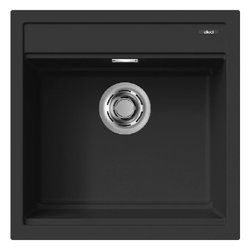 Elleci Lavello Incasso 1 vasca 51x51 Best 104 Keratek Nero Black Assoluto LKB10486