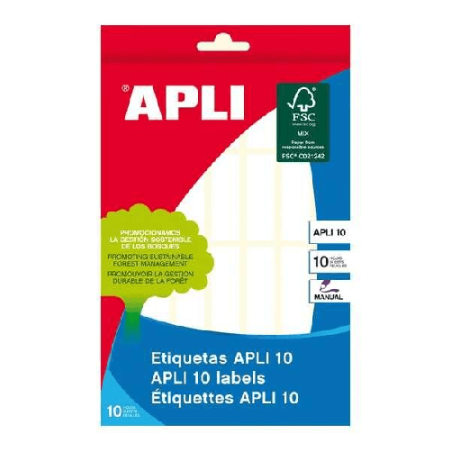 Apli Confezione applicabile da 280 adesivi bianchi permanenti 13x40mm - allegati alla scritta manuale APLI 01637 etichetta autoadesiva Rettangolo Perm