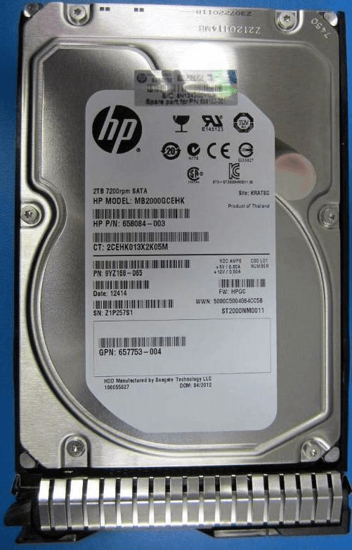 Hewlett Packard Enterprise HPE 702661-001 disco rigido interno 3.5 2 TB SATA (HDD 2TB 7.2K SATA 3.5 - 2TB hot HPE 702661-001 disco rigido interno 2 TB