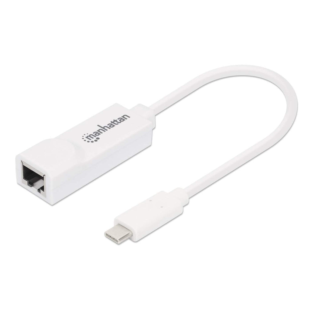 Manhattan 507585 scheda di rete e adattatore Ethernet 100 Mbit/s (USB-C GIGABIT NETWORK ADAPTER- - 10/100/1000 MBPS WHIT Manhattan 507585 scheda di re