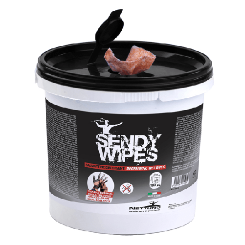 NETTUNO Secchiello da 100 salviette umidificate 26x27cm Sandy Wipes
