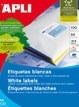 APLI 01270 Bianco Apli Etichetta bianca permanente applicata 70 x 25,4 mm - 100 fogli