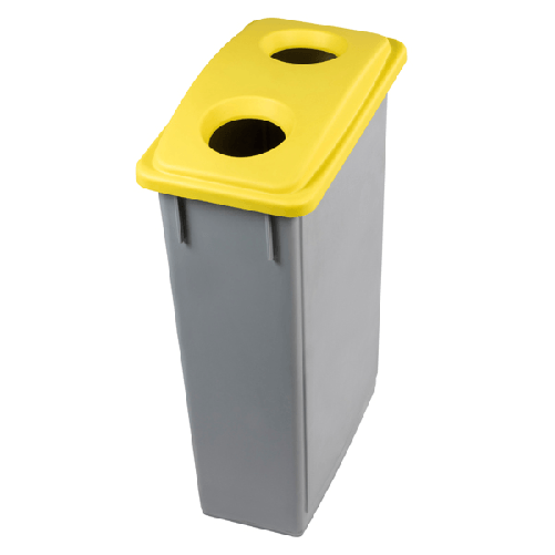 MEDIALINTERNATIONAL Contenitore Office 90Lt + Coperchio giallo per Bottiglie e Lattine
