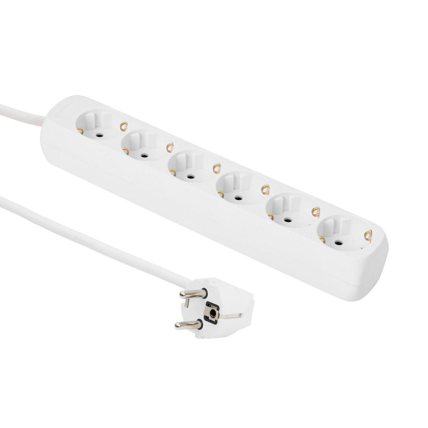 Microconnect GRU00615W prolunghe e multiple 1,5 m 6 presa[e] AC (6-way Schuko power Socket 1.5m - without On/Off switch, Microconnect GRU00615W prolun