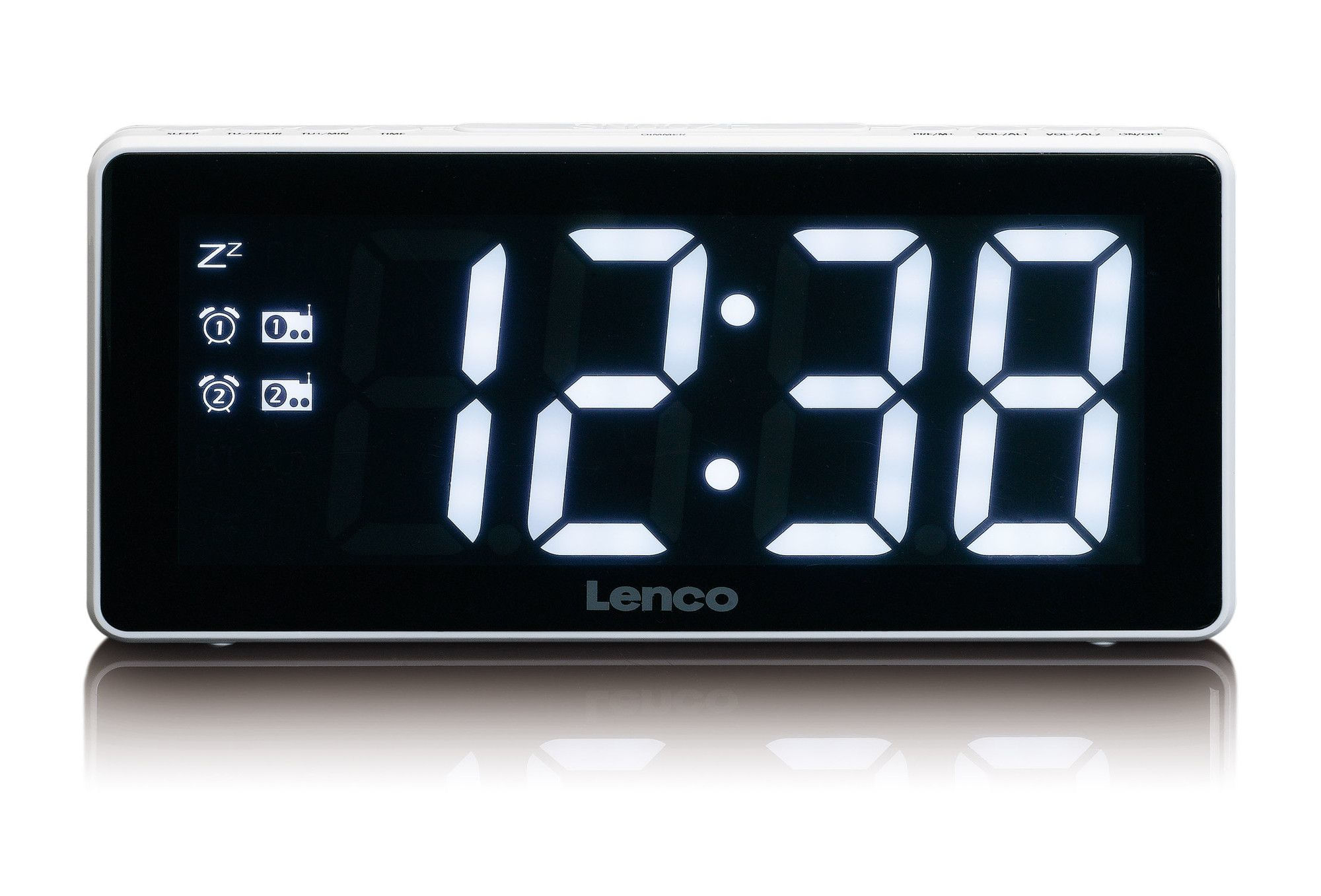Lenco Radiosveglia Lenco CR-30WH con display LED da 7,6 cm (3"), bianco Lenco CR-30 Orologio Analogico Bianco