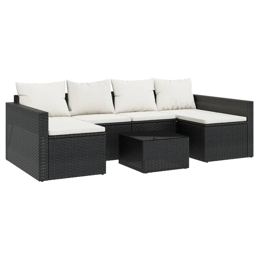 VidaXL Set da Giardino 2 pz con Cuscini Nero in Polyrattan VidaXL 362343 set mobili da esterno