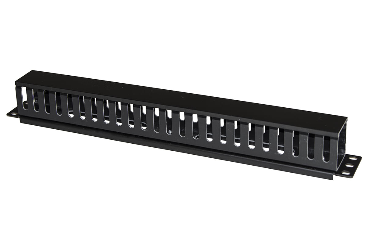 Link Pannello Passacavi 1 Unita' A Gabbia Per Rack Con Coperchio Scorrevole 25 Slot Colore Nero Pannello Passacavi 1 Unita' A Gabbia Per Rack Con Cope