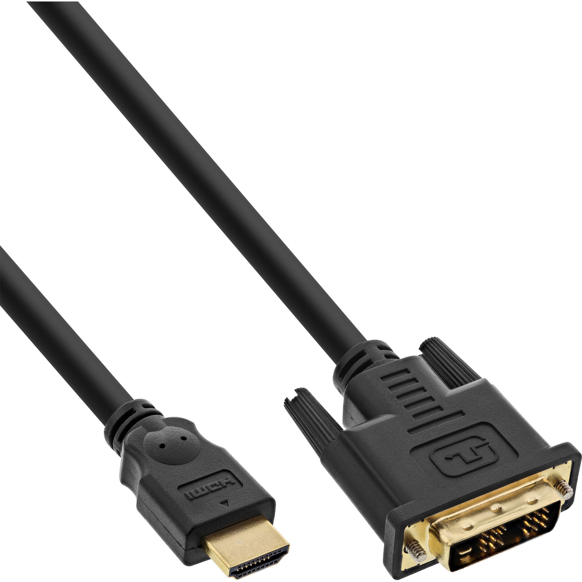 InLine Cavo HDMI-DVI - contatti placcati oro - HDMI ST a DVI 18+1 ST - 10m InLine Cavo HDMI M a DVI 18+1 M, dorato, nero, 10m